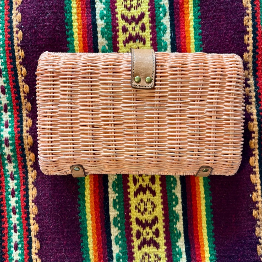 J. Crew Light Pink Rattan Clutch - Picture 2 of 3